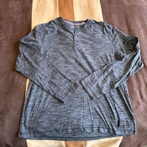 Flag and Anthem long sleeve grey slub Henley, men’s XL